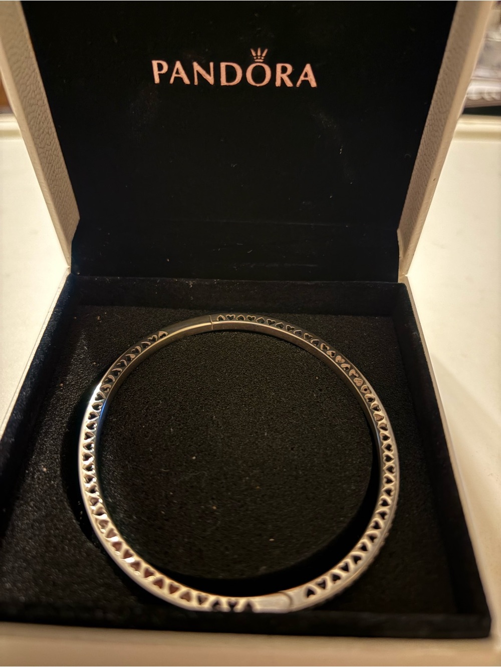 Pandora Radiant Hearts bracelet in blue and CZ silver bracelet size 3 - Picture 3 of 10